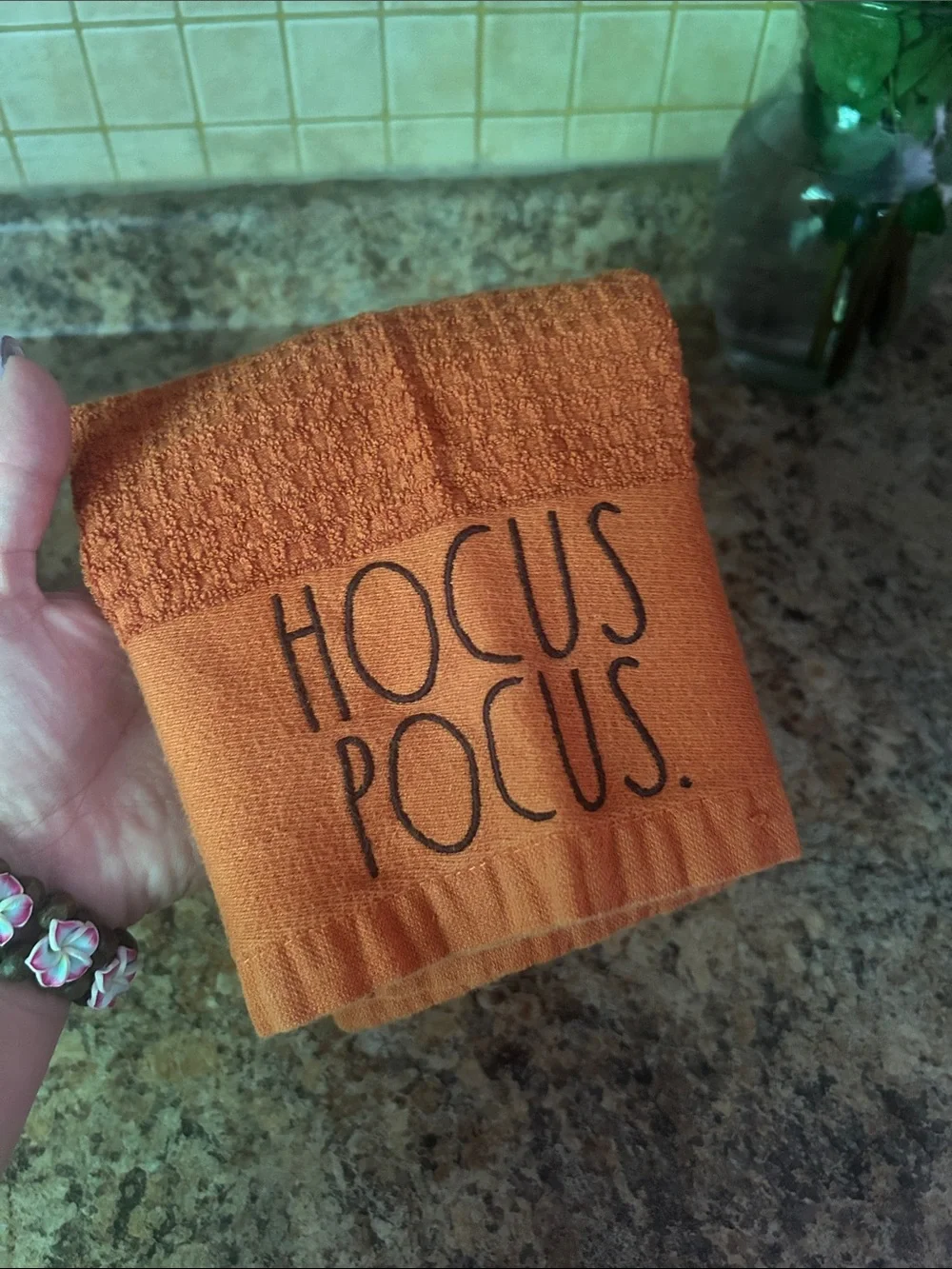 Hocus Pocus & Believe in Magic Halloween Kitchen Towels - Orange & Black